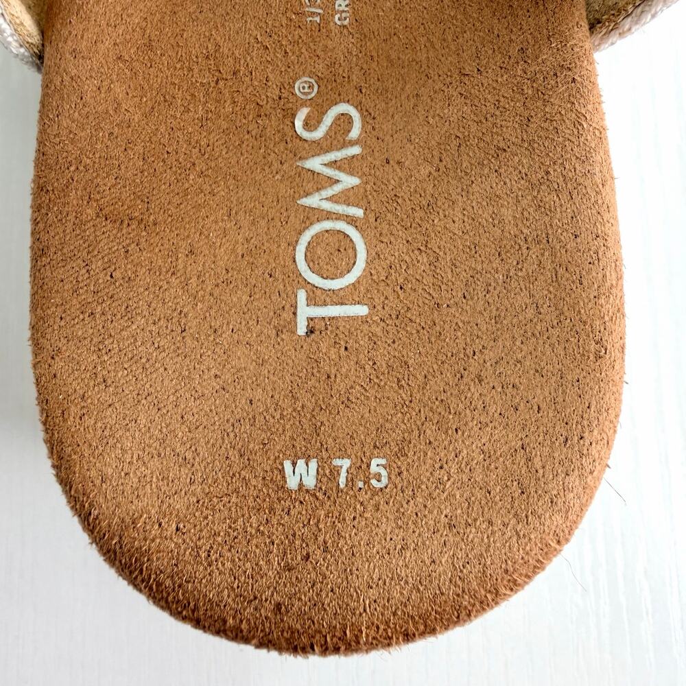 TOMS Women's Diana Platform Wedge Sandal Size 7.5 Natural Canvas Espadrille - Picture 11 of 14